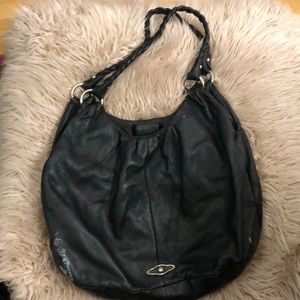 Elliot Lucca Black Leather Hobo Bag